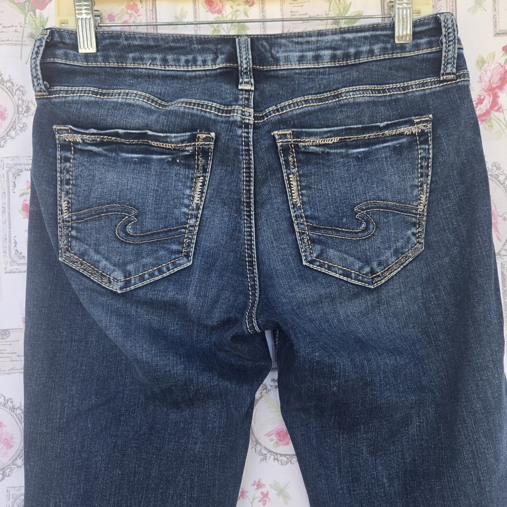 Silver Jeans Women's Dark Wash Bootcut Denim Jeans Size 30/33 Blue Embroidered